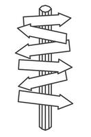 White sign with an outline. Direction sign. Empty road sign. Pointer to indicate direction. vector