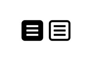 menu icon and outline for app and web interface vector