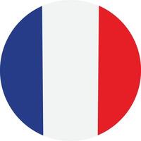 round franse flag icon. The flag of France. Flag icon. Standard color. Round flag. flat design in trendy style. illustration. vector