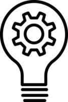 Light bulb and gear outline icon. innovation icon. Light bulb and cog inside. Premium quality graphic design element. Modern sign, outline symbol vector