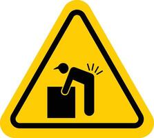 Lifting Hazard Symbol. ISO Triangle Warning Sign. isolated on white background. flat design in trendy style vector