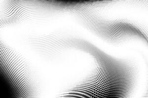 Black and White Halftone Texture with Flowing Wave Patterns. Abstract dot gradient with white and black sand texture. Ideal for retro contemporary posters, comic book art, branding, web, print vector