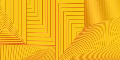 Modern Abstract Yellow and Orange Line Pattern with Overlapping Geometric Structures. Bright and bold design with angular lines, perspective grids, and warm colors. Ideal for posters, flyers, web vector