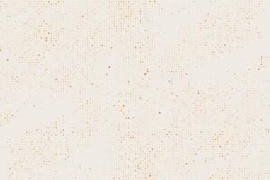 Elegant Gold Speckle Halftone Background on Beige Texture. Subtle dotted pattern with scattered golden colors. Retro design. Perfect for luxury packaging, invitations, wedding designs, web vector