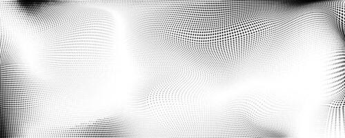 Monochrome Halftone Background with Smooth Gradient Texture. Dynamic black and white dotted pattern with modern artistic effect. Perfect for technology visuals, posters, abstract art, and branding vector