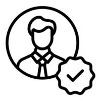 Verified User Line Icon Design vector