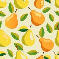 Juicy pattern of summer pears vector