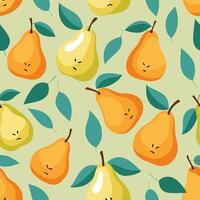 Funny pattern of angry pears vector
