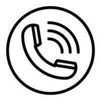 Phone icon in a circle with a phone receiver vector