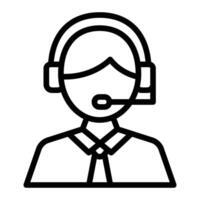 Call Center Agent Line Icon Design vector