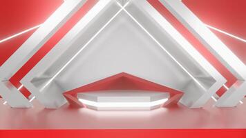 4k Motion Graphic Design 3D looping animated background in red and white abstract video