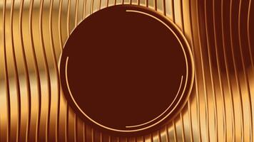 Looping gold and brown circle animated abstract geometric monochrome background with empty place for logo or product promotion video