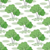 Deciduous trees forest seamless pattern vector