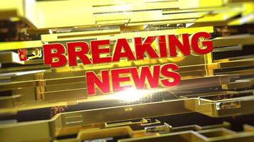 Seamless Breaking News Broadcast Transition Golden Version With Alpha Matte video