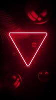 Red Neon Triangle Animation on Black Background, Neon Motion Background, 2D Animation, Glowing Triangle Loop, 4K Resolution video