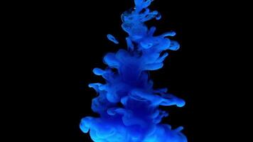 Blue Ink in Water Animation on Black Background, Motion Background, 4K Resolution, Fluid Motion Graphics, Ink Effect video