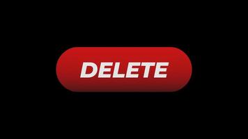 Animation of a Red Delete Button Being Pressed video