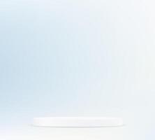 White and blue background 3d with white podium. 3D abstract studio room with pedestal podium. Space for selling products on the website. illustration. vector