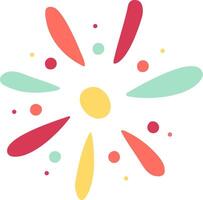 Festive fireworks and colorful confetti burst - flat with transparent background vector
