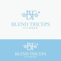 Fitness Logo with curvy style and heart shapes vector