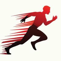 Dynamic Runner Silhouette With Motion Streaks Representing Speed And Athleticism Graphic vector