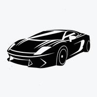 Stylish Black Car Outline Illustration For Graphic Design Projects And Print Templates vector
