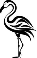 Elegant Black And White Flamingo Illustration Design Perfect For Graphic Projects vector