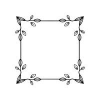 Elegant Square Frame With Botanical Elements Minimalist Design Isolated vector