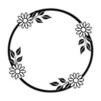 Floral Wreath Design Elegant Daisy Flower Frame For Invitations And Decorations vector