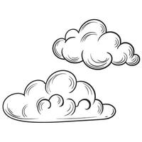 Hand Drawn Clouds Illustration Weather Sky Design Elements Sketchy Style vector