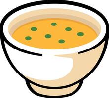 illustration of a bowl of pea soup with a black outline and no background vector