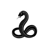 Serpentine Silhouette An elegant, silhouetted serpentine form, capturing the mesmerizing essence of a snake against an immaculate background, showcasing its intricate scales and coiled posture. vector