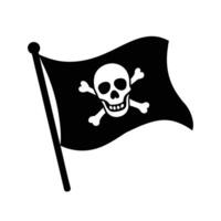 Jolly Roger A stark illustration of a pirate flag, the iconic symbol of skull and crossbones, a representation of adventure, danger, and the freedom of the high seas. vector