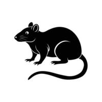 Silhouette of a Rat A simple, yet striking, black and white silhouette of a rat, capturing the essence of this often-misunderstood creature, the design is perfect for various applications. vector
