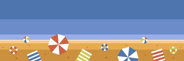 Banner top view beach background vector