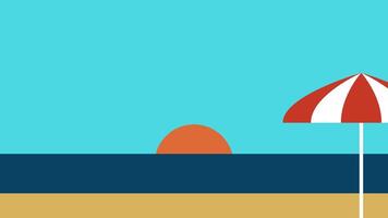 Minimalist beach illustration horizontal background vector