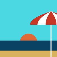 Minimalist summer beach square background vector