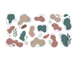 abstract pattern with leaves and shapes vector