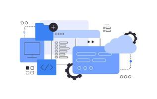 Programming and development. Flat illustration vector