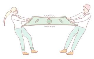 Exploring the Financial Tug of War Effectively Balancing Money Dynamics Across Various Contexts vector