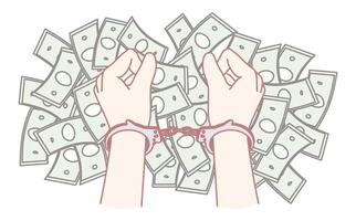 The Representation of Financial Limitations and Overwhelming Greed in Society Today vector