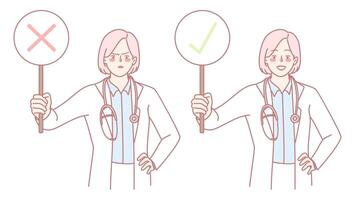 This content offers essential medical guidance on correct vs incorrect practices for quality care vector