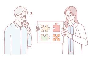 Collaboration and Problem Solving in Business are essential for achieving success vector