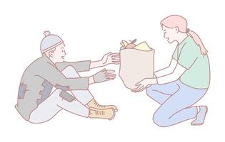 A Compassionate Gesture Offering Help and Support to Those in Need in Our Communities vector
