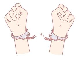 Breaking Free from Chains A Powerful Symbol Representing Liberation and Empowerment vector