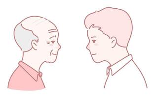 Exploring Generational Connection Through Portraits of Youth and Age in Diverse Cultures vector