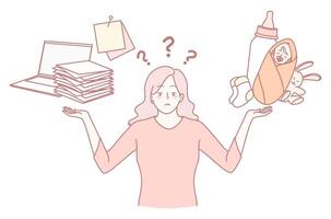 Successfully Balancing the Challenges of Work and Parenting Responsibilities in Life vector