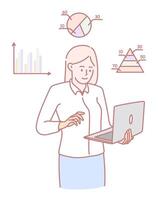 Comprehensive Data Analysis and Insightful Visualization Utilizing a Laptop and Various Graphs vector