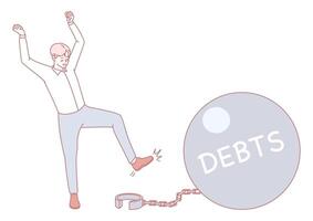 Breaking Free from Debt A Compelling Visual Representation of Financial Freedom and Empowerment vector