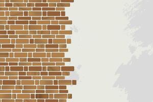 Brown bricks arranged in a staggered pattern occupy the left side of the image vector